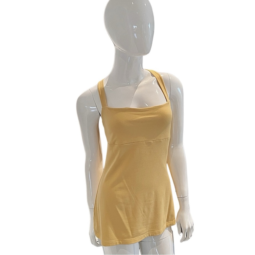 Susana Monaco Square Neck Crossback Tank Tunic Length - Mustard Size Medium